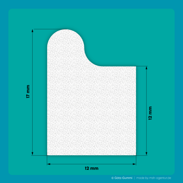 Moosgummi Stahlzargendichtung geformt 12mm