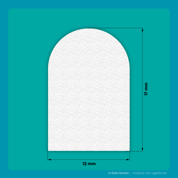 Moosgummi Stahlzargendichtung 12mm oben gerundet